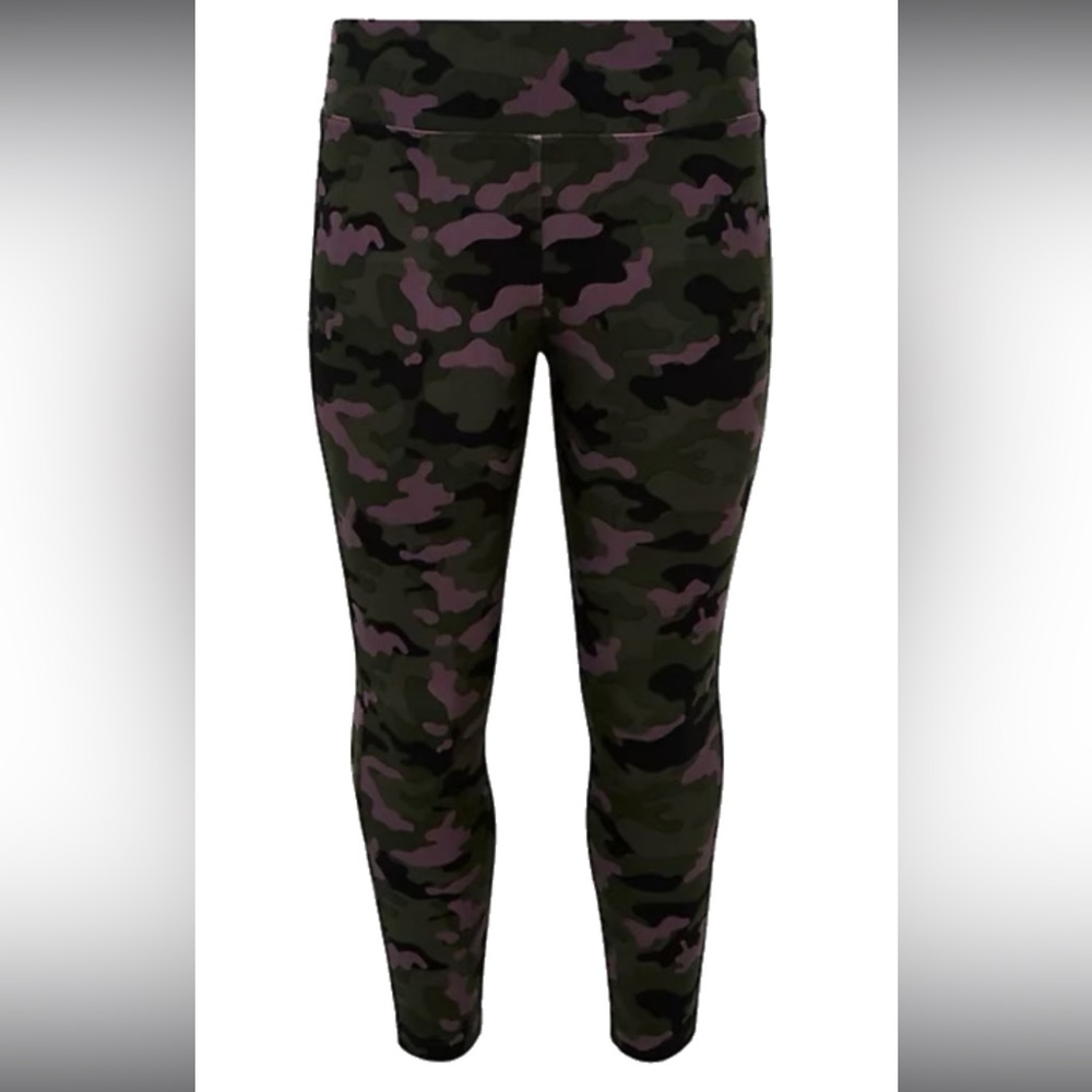 Torrid 1R STUDIO PREMIUM PONTE SLIM FIX PULL-ON PIXIE PANT - CAMO DUSTY PURPLE